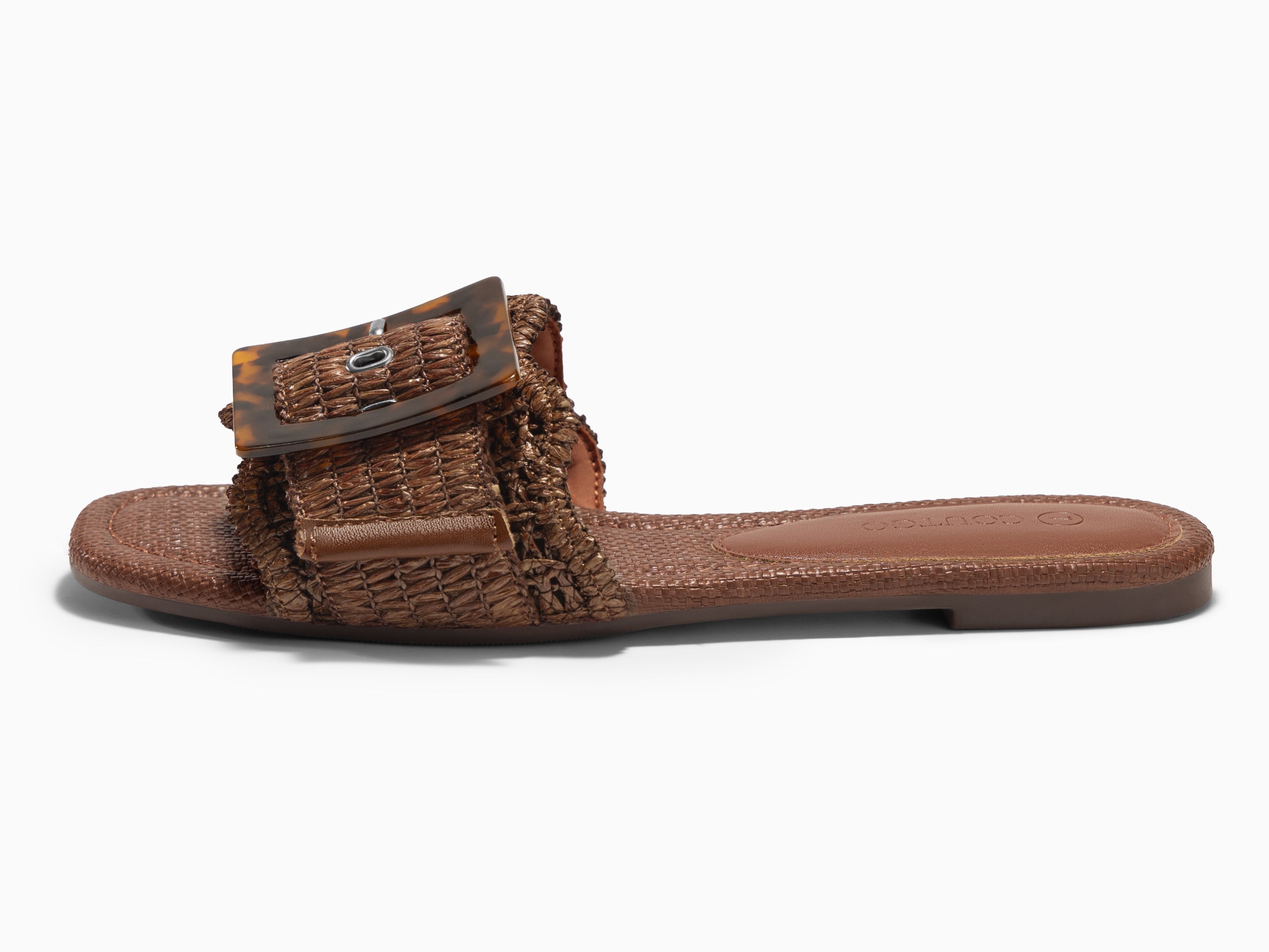 Coutgo Womens Brown Flat Sandals