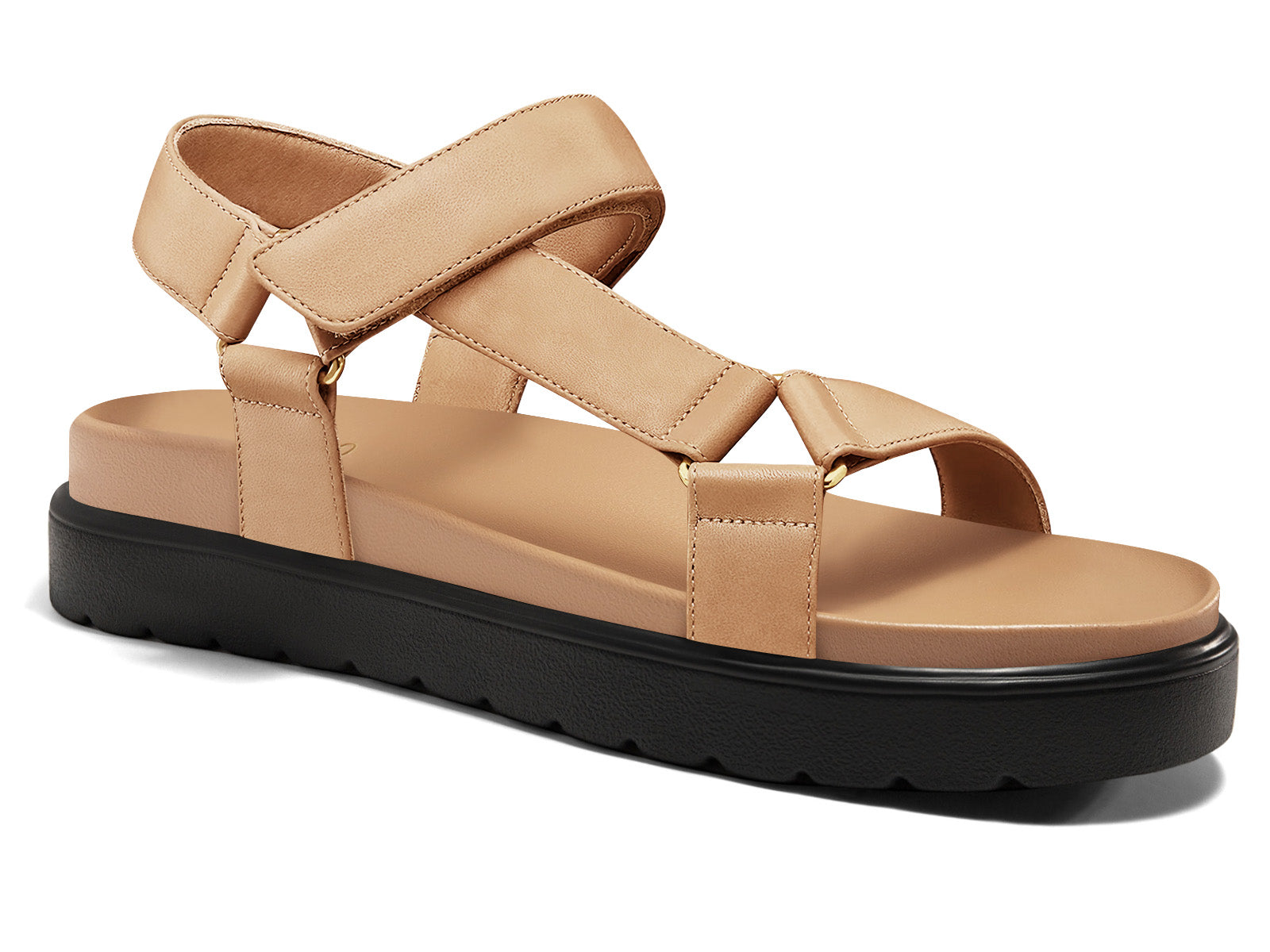 Coutgo Womens Light Brown Wedge Platform Sandals