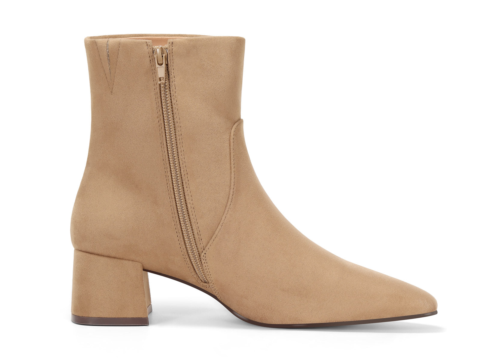 Coutgo Womens Light Brown Chunky Ankle Booties