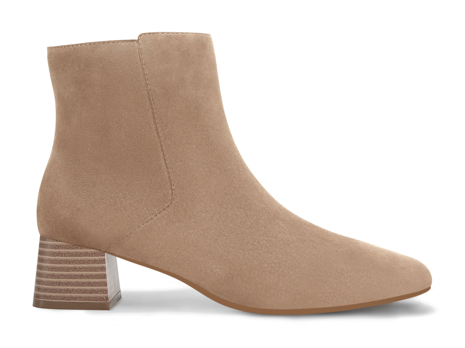 Coutgo Womens Light Brown Square Toe Booties