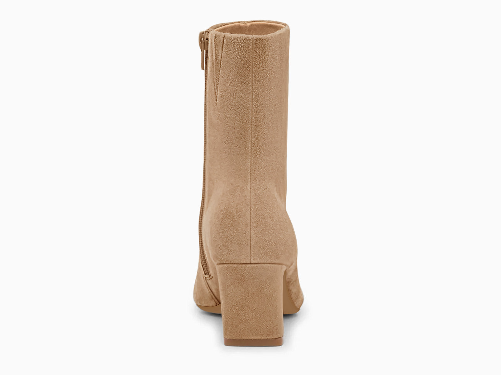 Coutgo Suede Light Brown Square Toe Ankle Boots