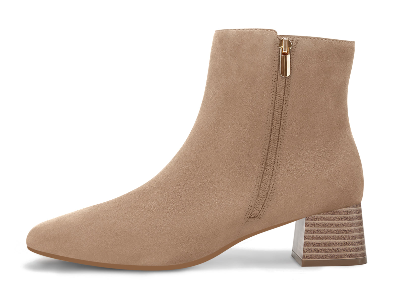 Coutgo Womens Light Brown Square Toe Booties