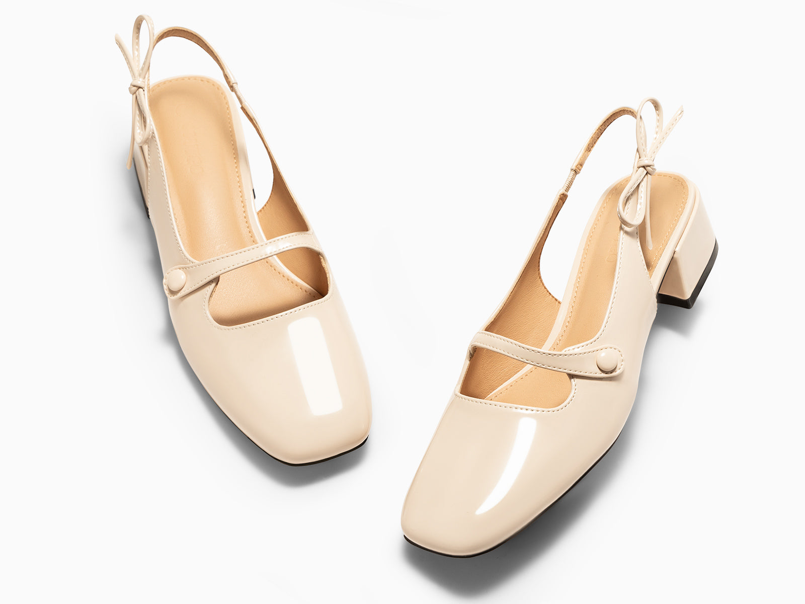 Coutgo Womens Apricot Mary Jane Shoes