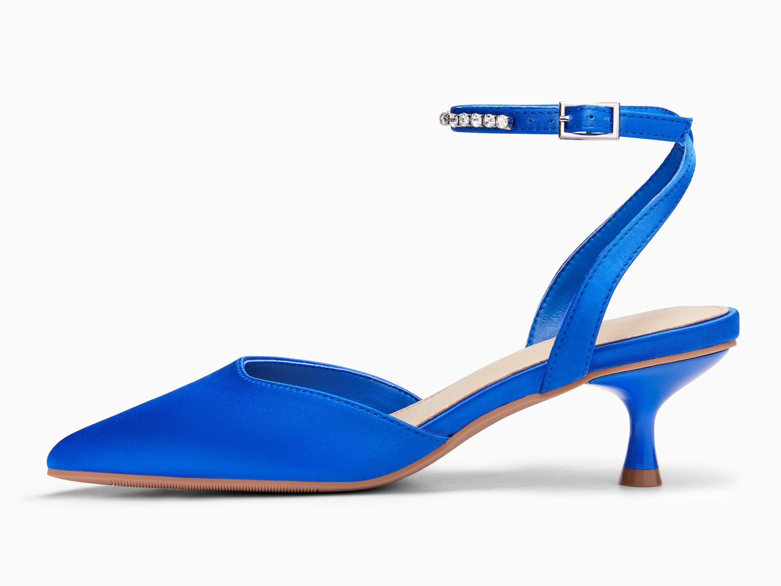 Coutgo Womens Blue Low Kitten Heels