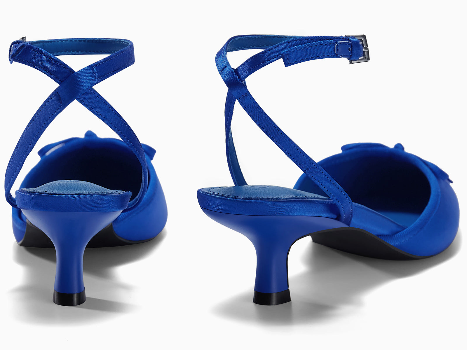 Coutgo Womens Blue Kitten Low Heels