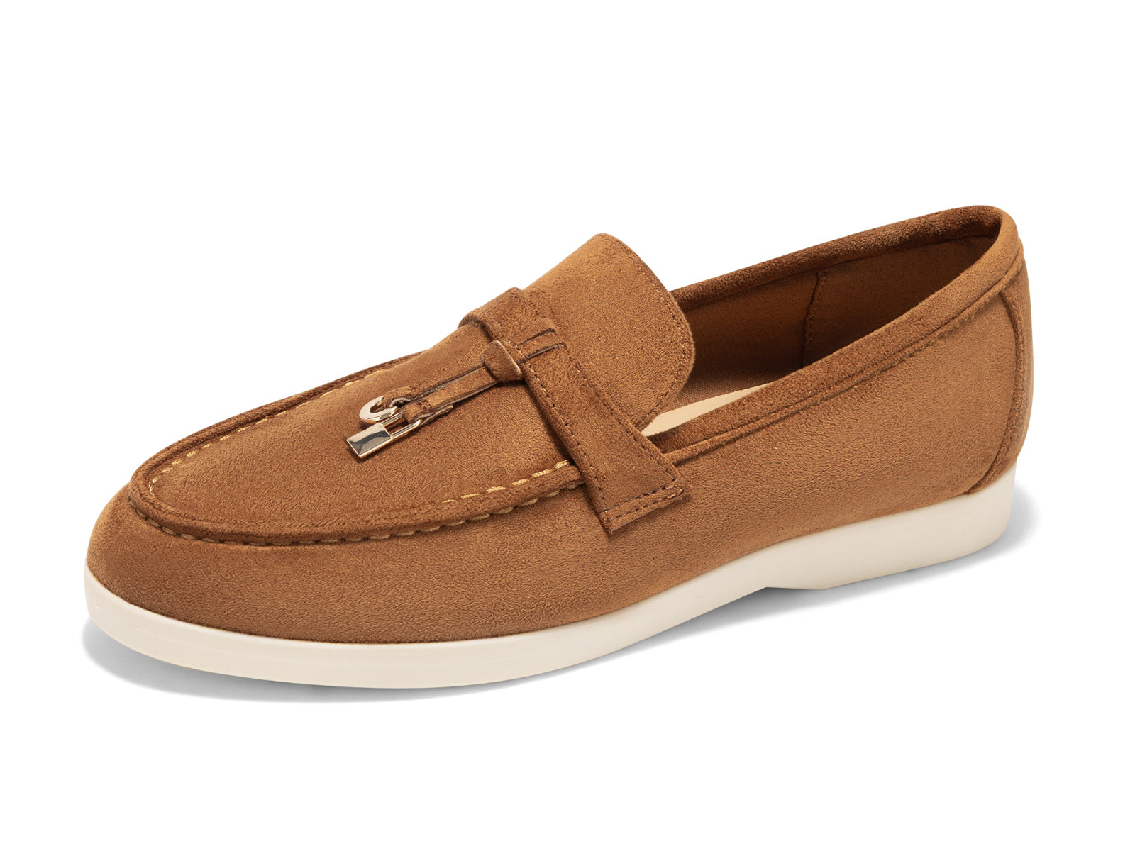 Coutgo Women Brown Slip On Moccasin Loafers