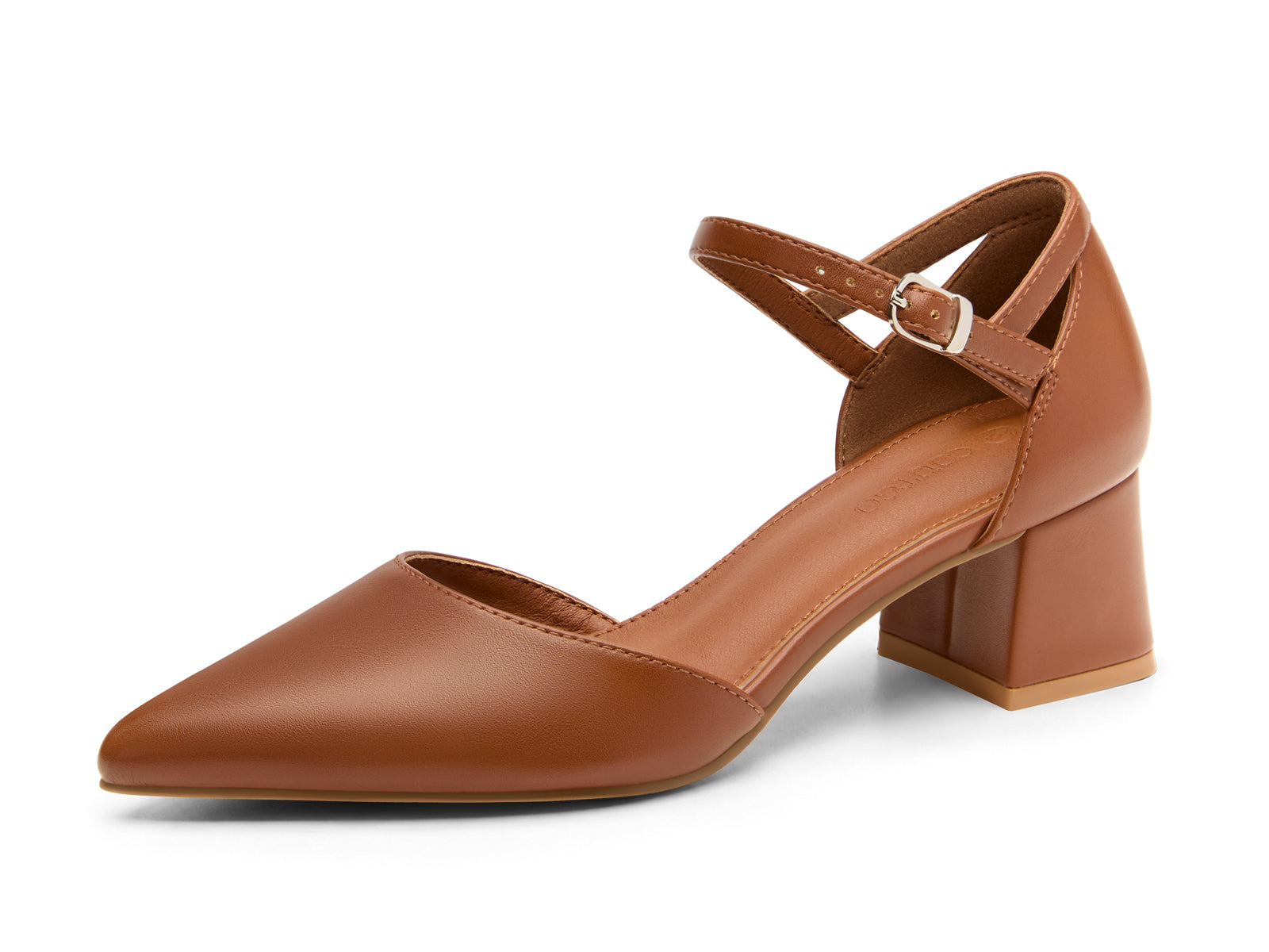 Coutgo Brown Womens Chunky Dress Shoes
