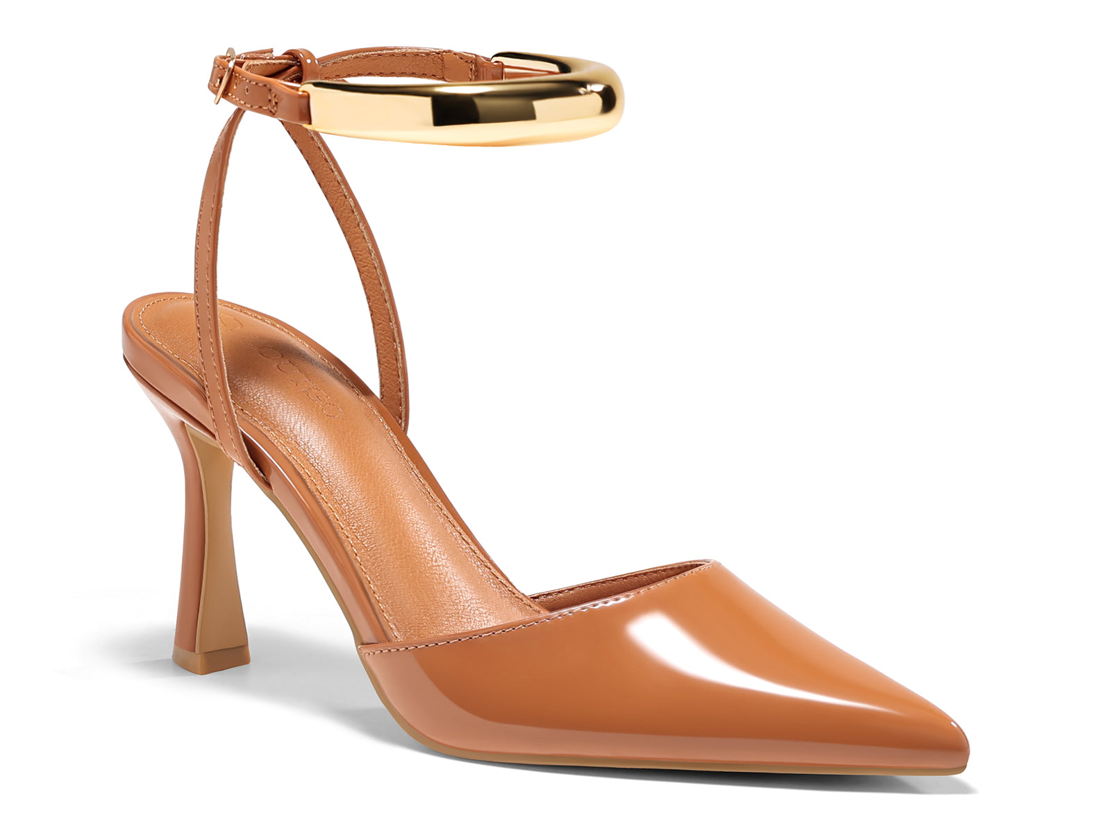 Coutgo Womens Brown Strappy High Heels