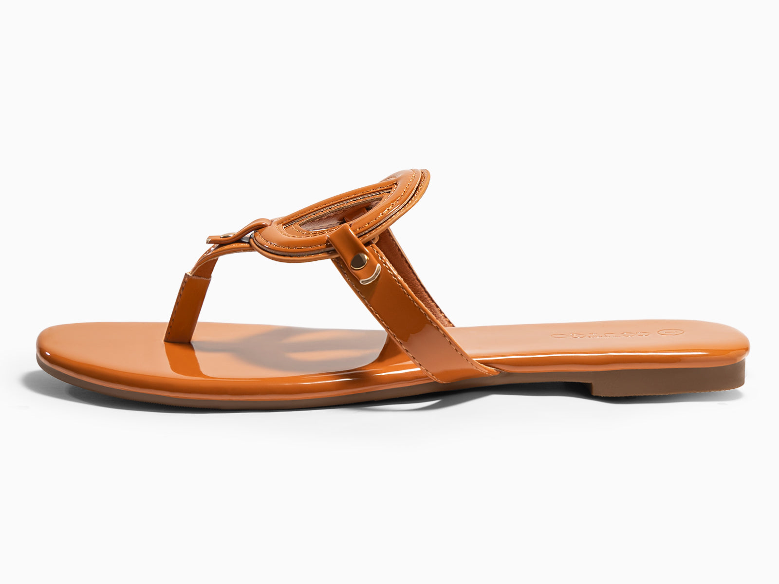 Coutgo Womens Brown Flat Thong Sandals