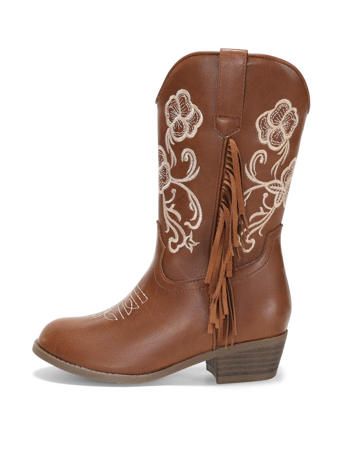 Coutgo Girls Brown Western Cowboy Boots