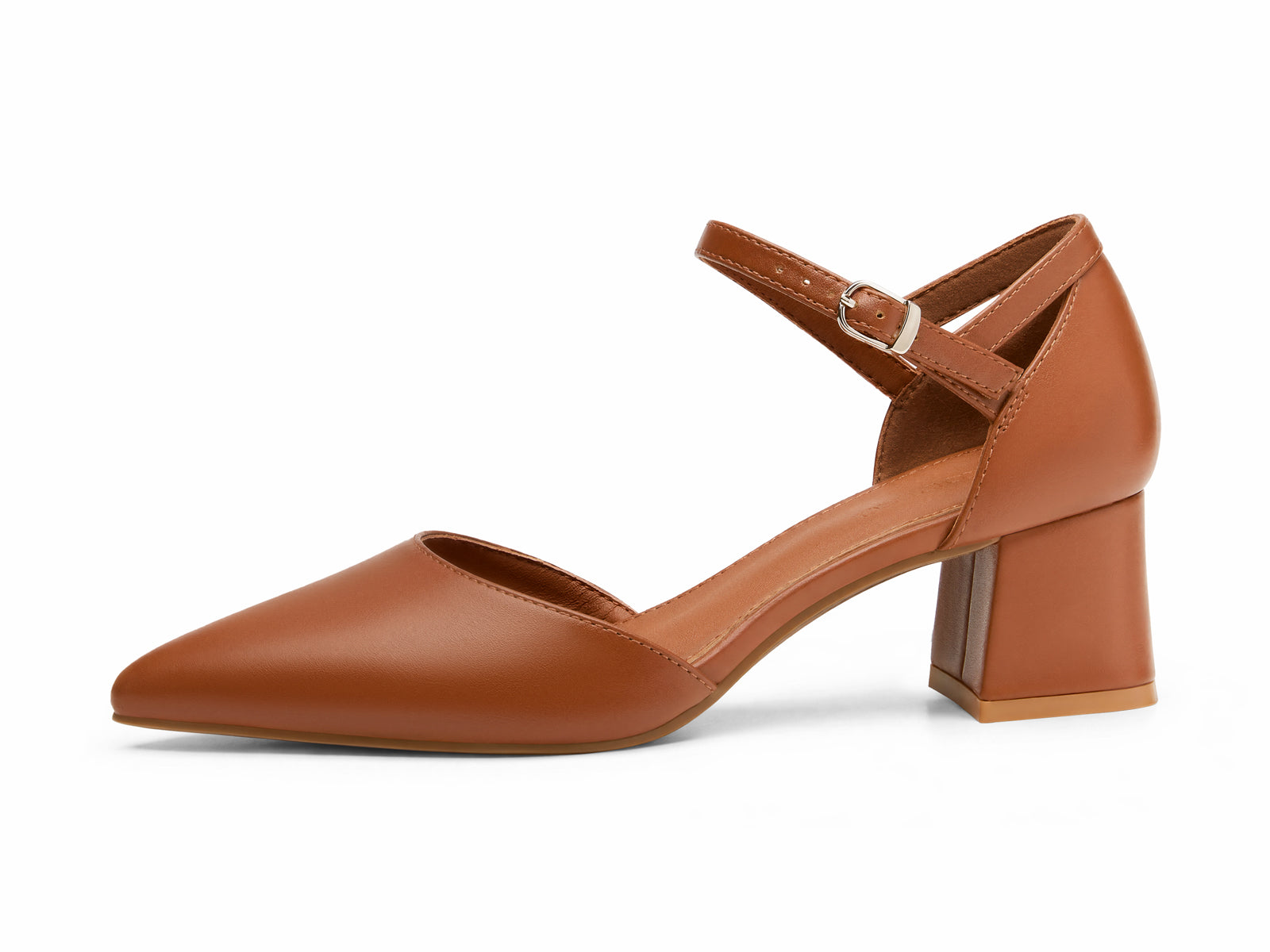 Coutgo Brown Womens Chunky Dress Shoes
