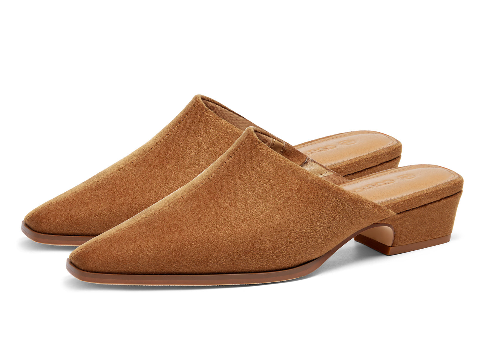 Coutgo Womens Brown Square Toe Mules