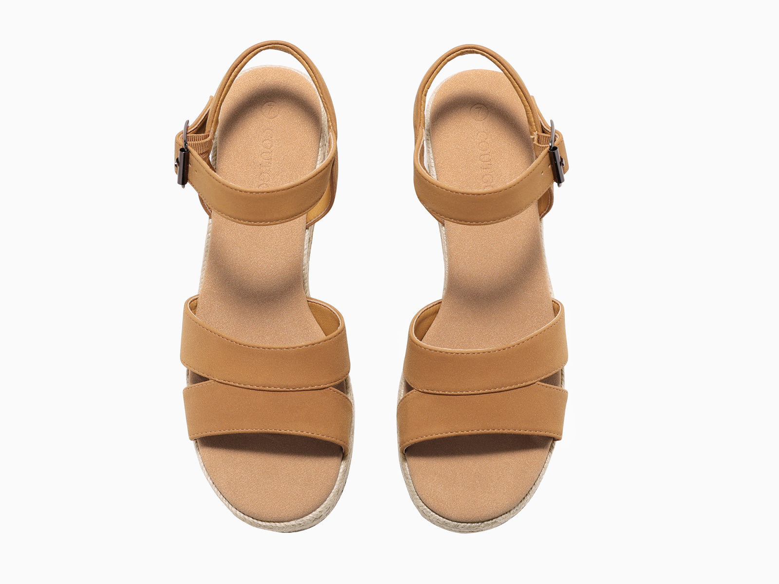 Coutgo Womens Brown Wedge Platform Sandals