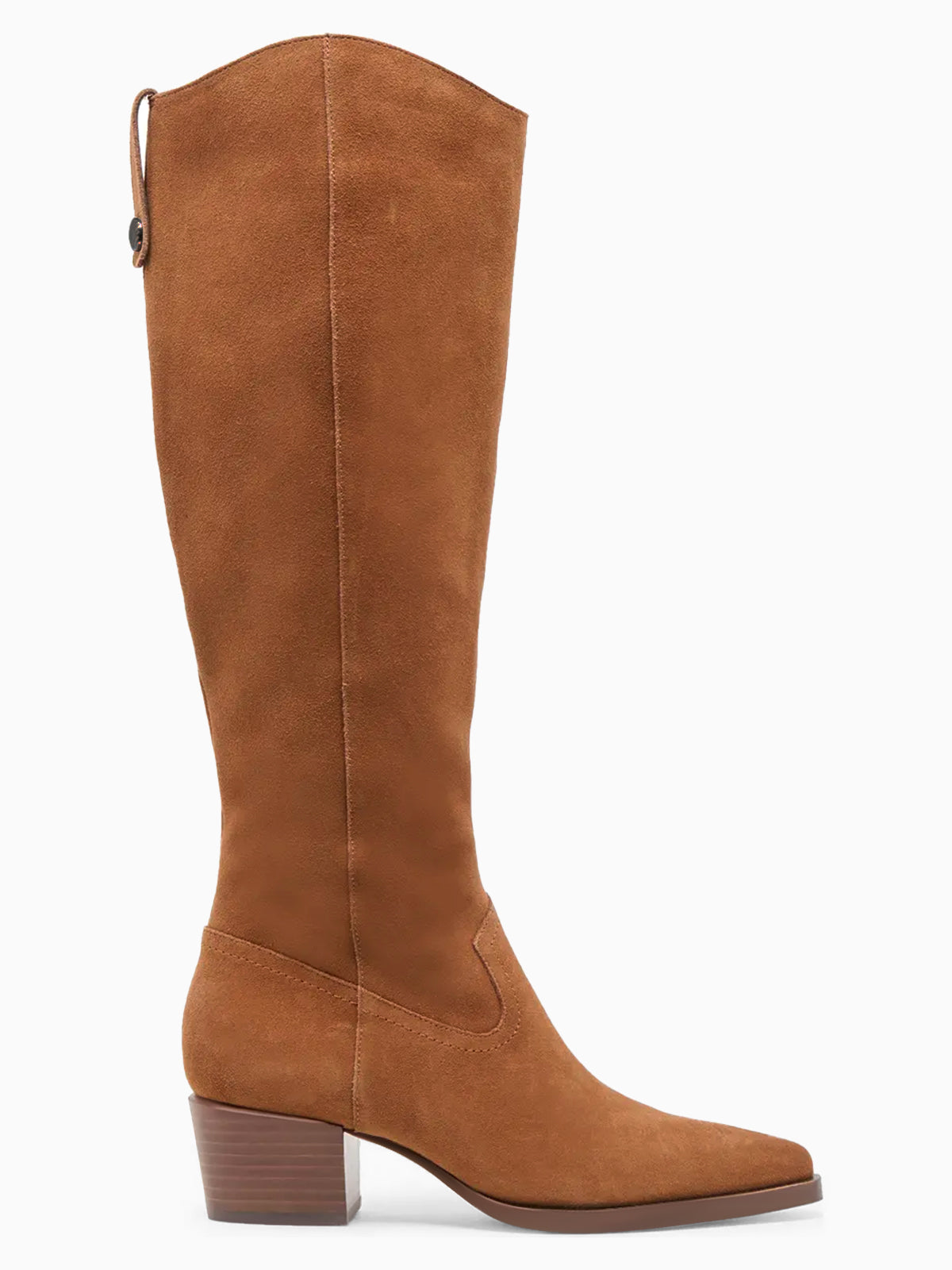 Coutgo Women Suede Brown Wide Calf Knee Boots