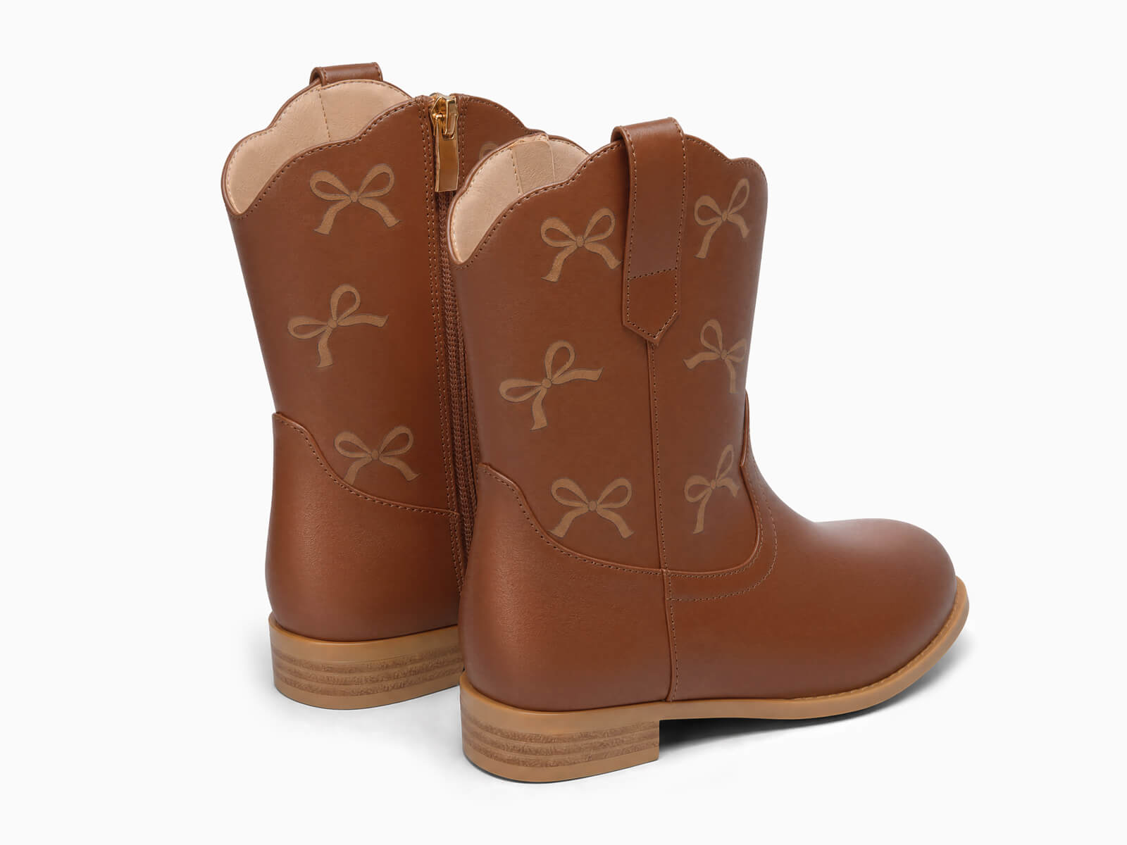Coutgo Girls Dark Brown Cowgirl Western Boots