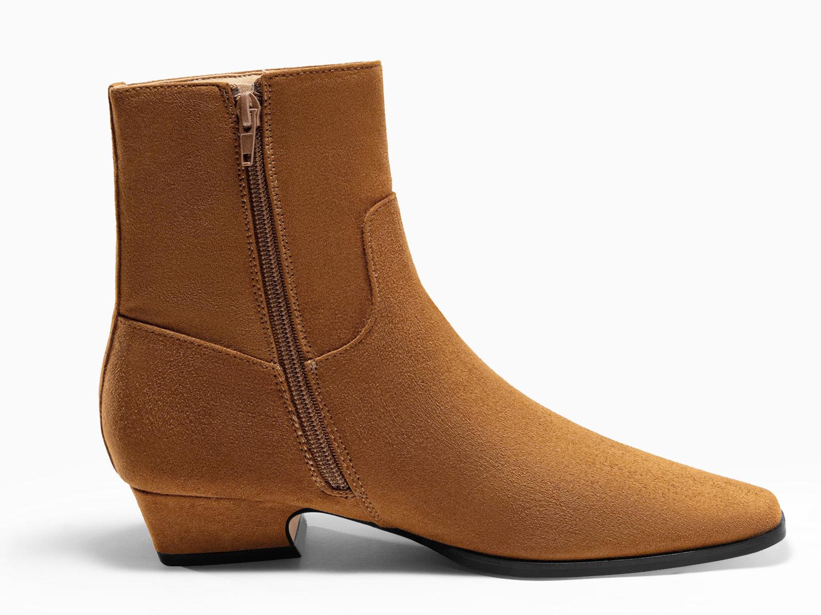 Coutgo Womens Brown Low Heel Ankle Boots