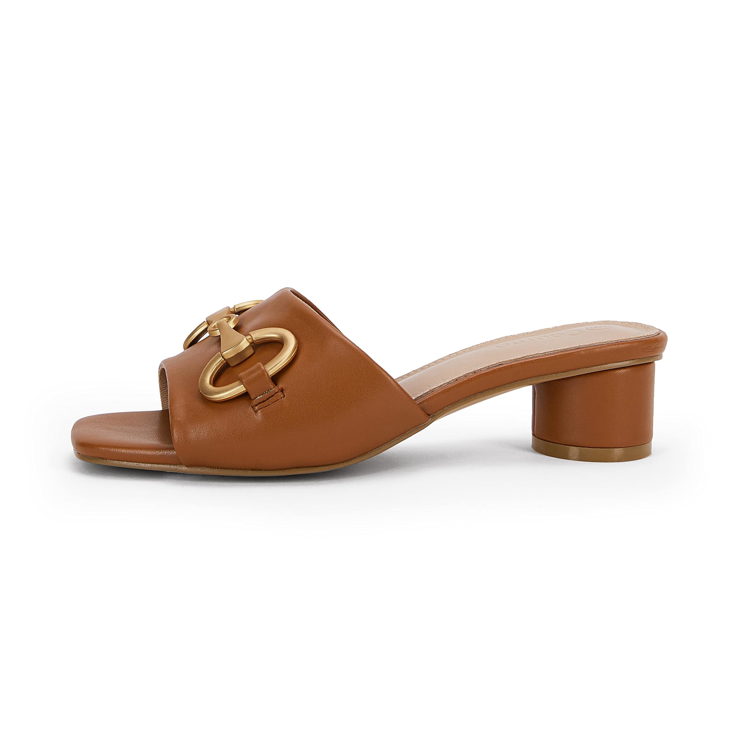 Coutgo Women's Brown Slide Sandals