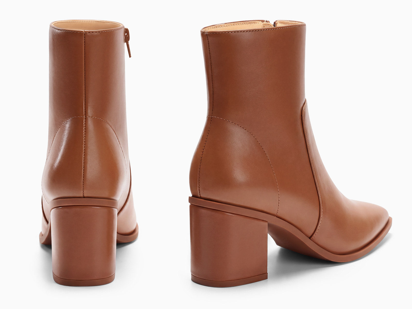 Coutgo Womens Brown Pointed Ankle Boots
