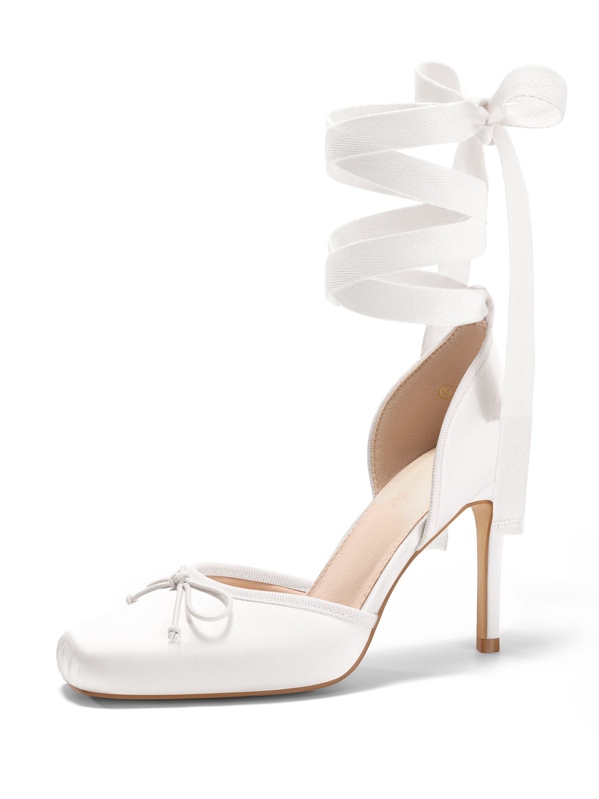 Coutgo White Womens Pumps Prom Dress Shoes