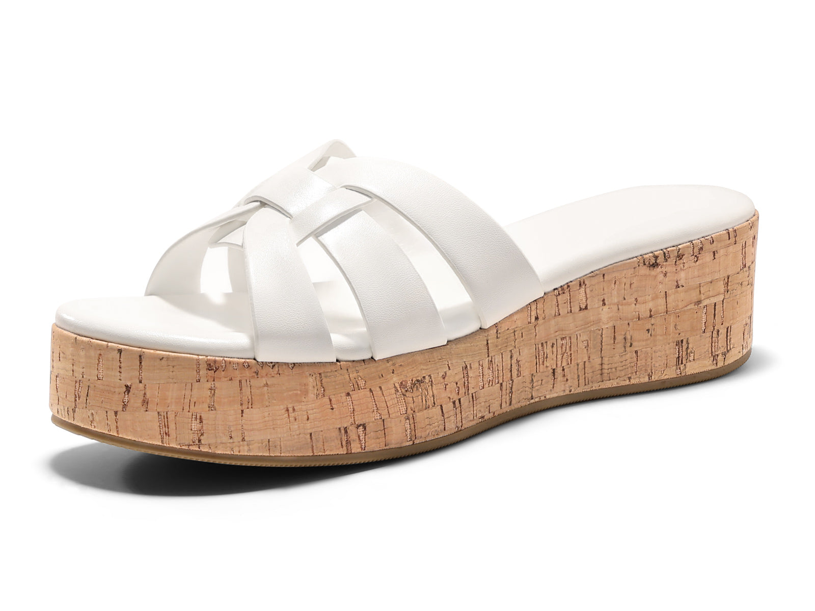 Coutgo Women's White Platform Wedge Sandals