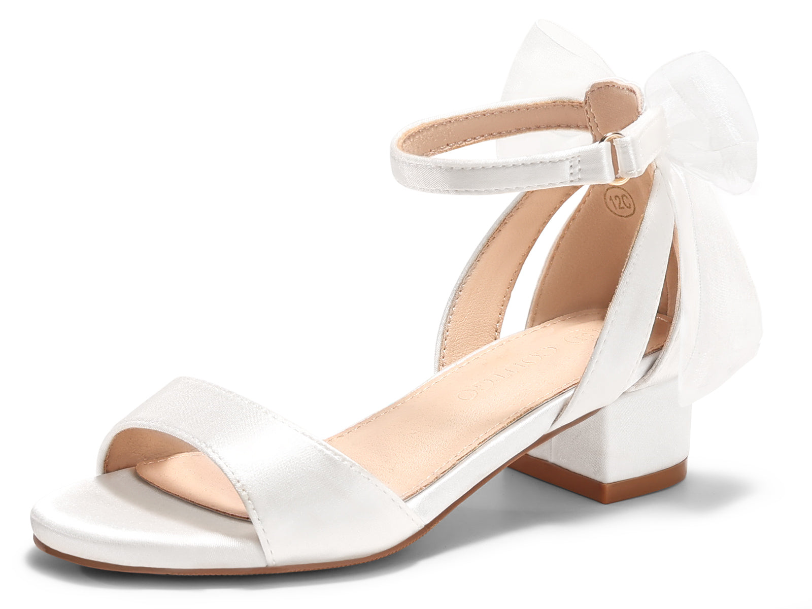 Coutgo Girls White Dress Shoes Sandals White / 3 / Hook & loop