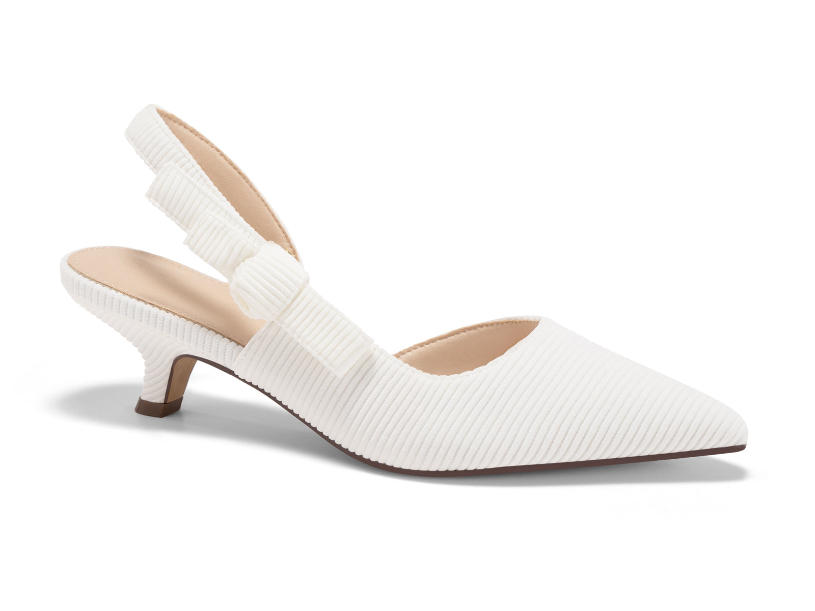 Coutgo White Womens Slingback Dress Shoes