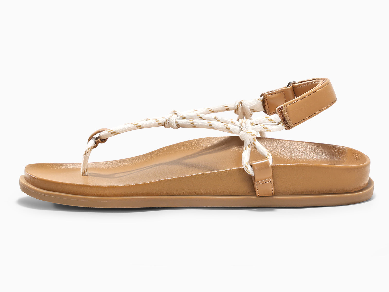 Coutgo Womens White Flat Thong Sandals