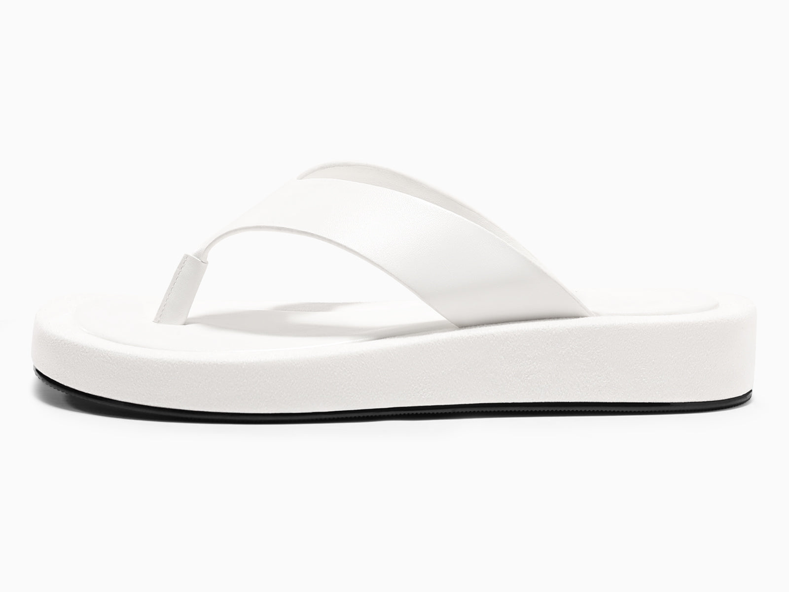 Coutgo Womens White Platform Flip Flops Sandals