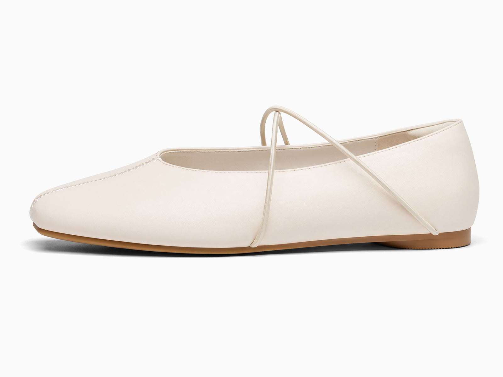 Coutgo Womens Beige Ballet Flats