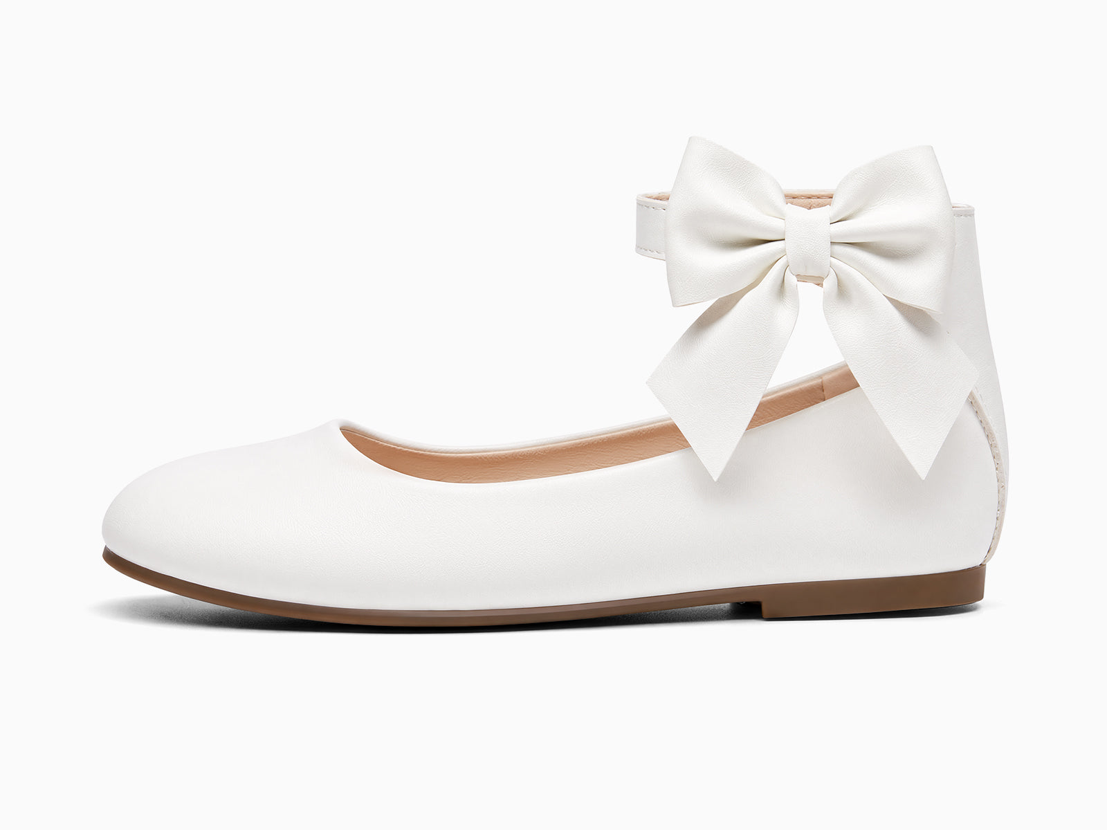 Coutgo Girls White Dress Shoes Ballet Flats