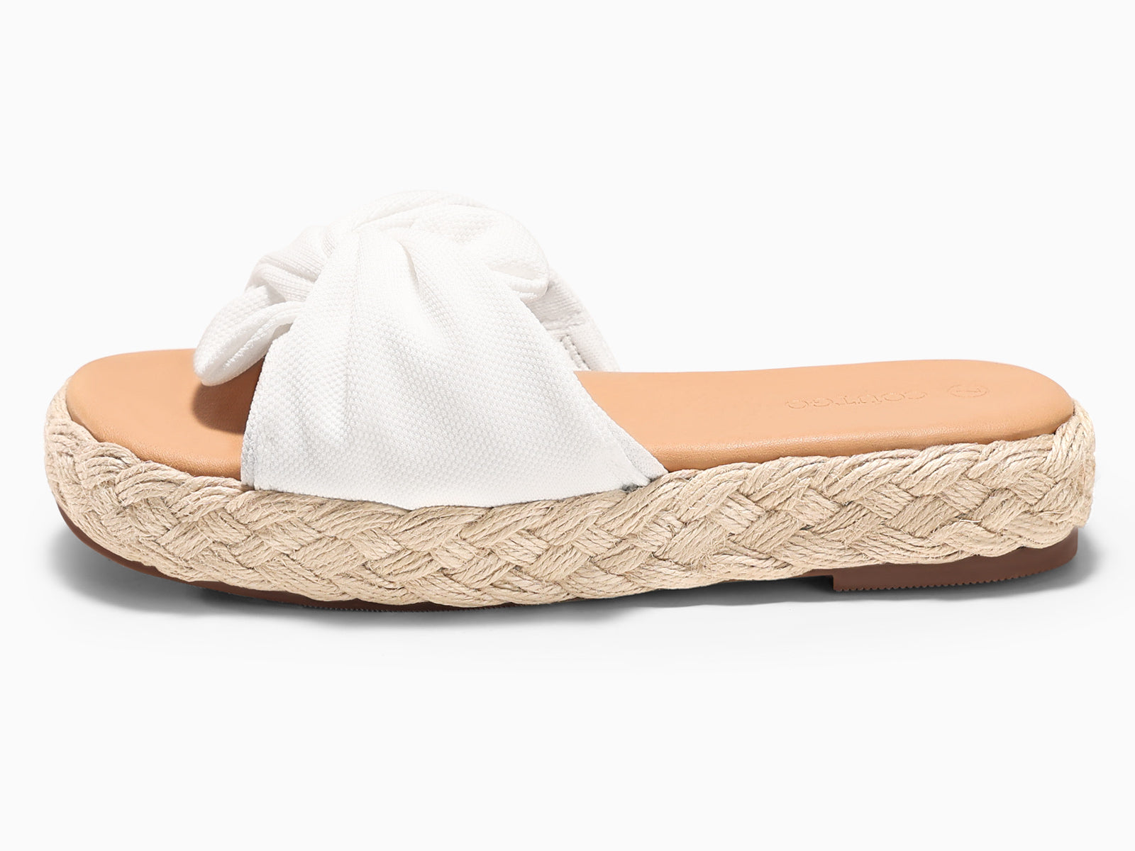 Coutgo Womens White Platform Wedge Sandals