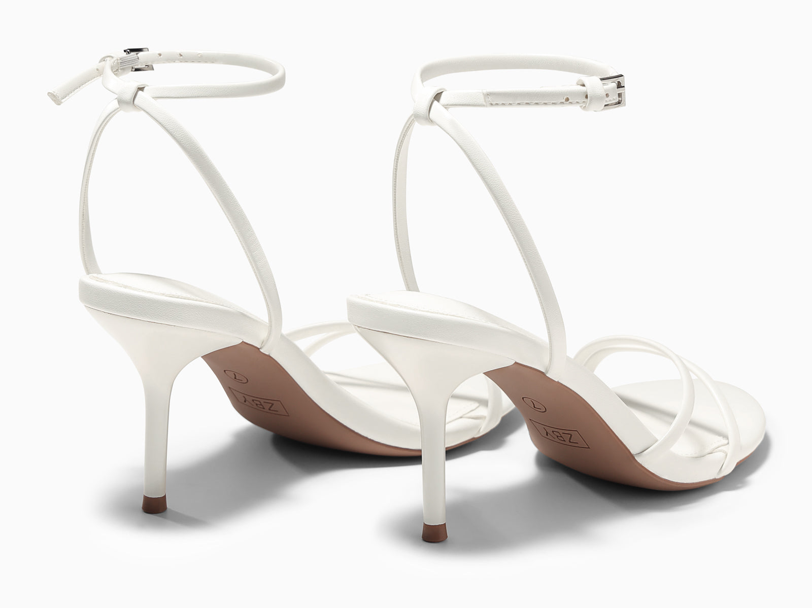 Coutgo Womens White Strappy High Heels