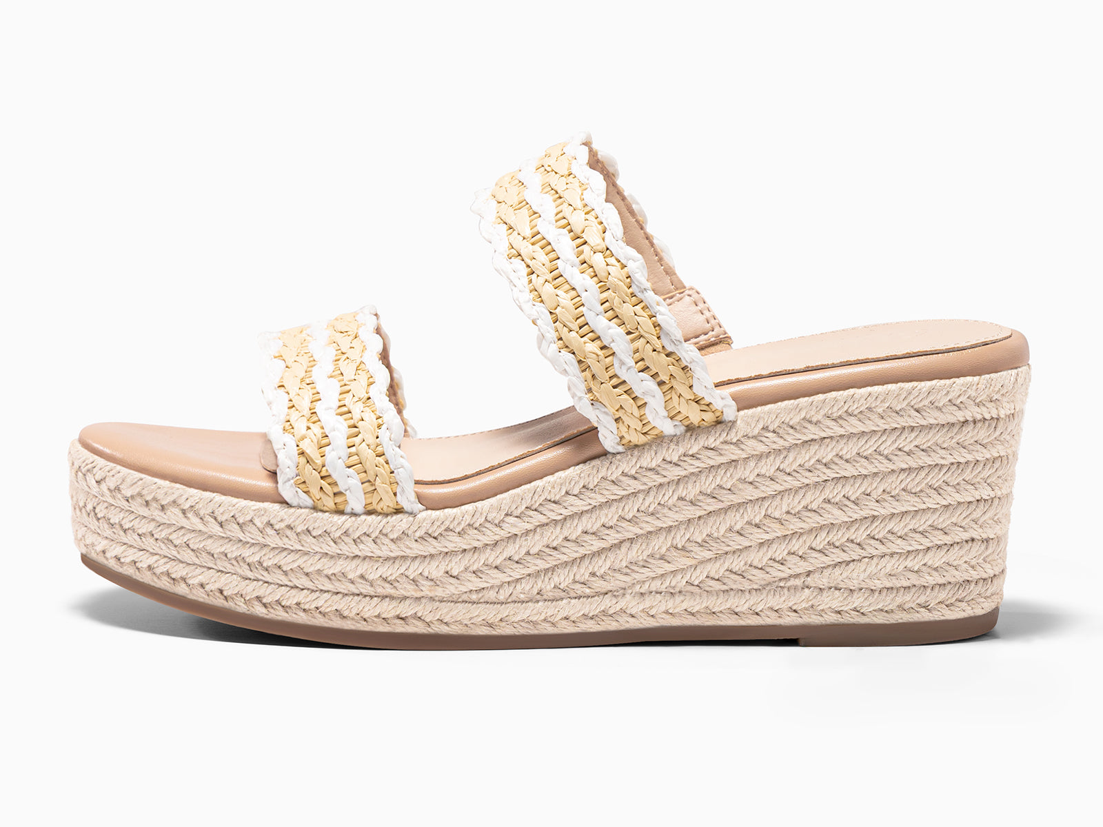 Coutgo Womens White Platform Wedge Sandals