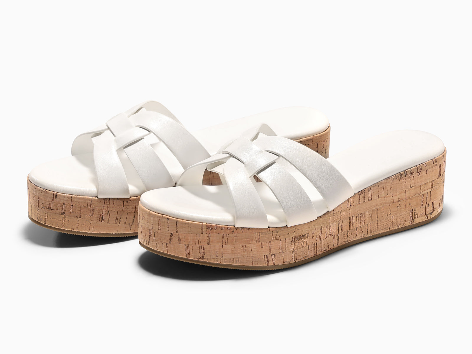 Coutgo Women's White Platform Wedge Sandals