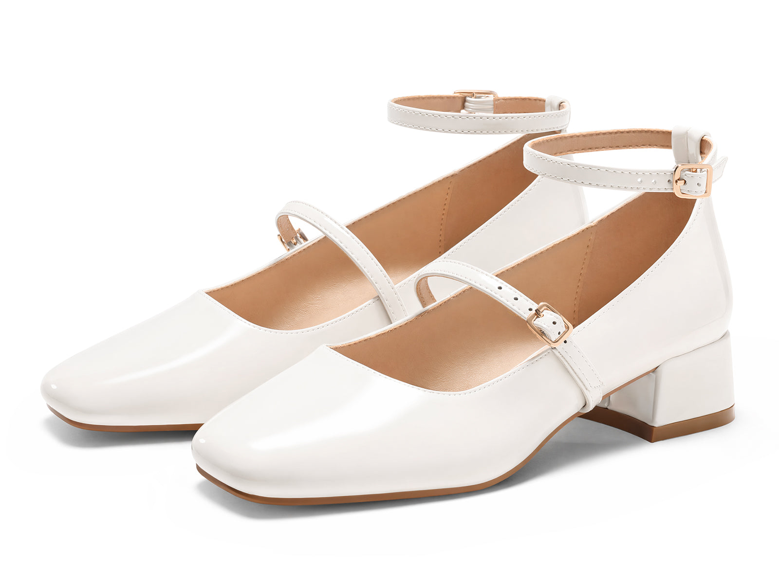 Coutgo Women White Mary Jane Shoes
