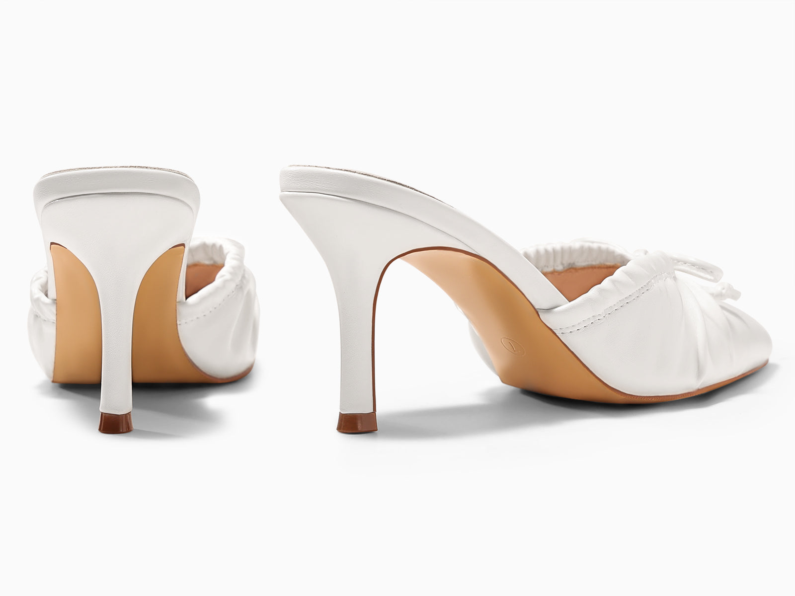 Coutgo Womens PU White High Heels Pumps