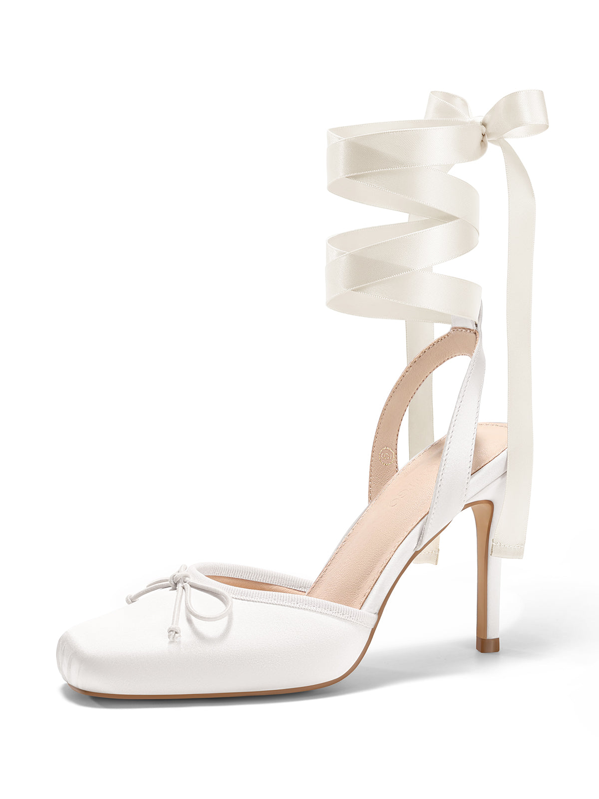 Coutgo Womens White Ballet High Heels