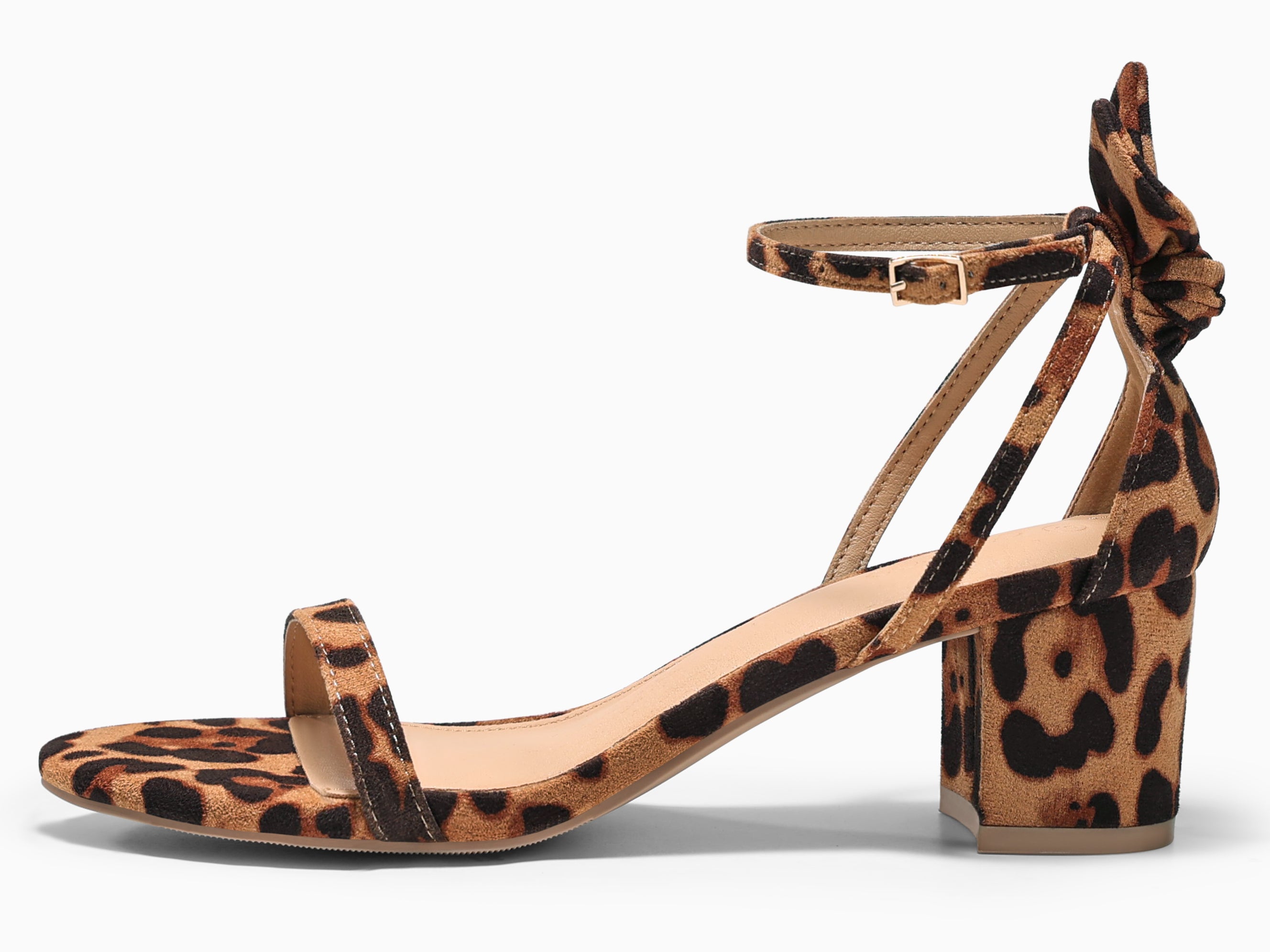 Coutgo Womens Leopard Chunky Low Heels