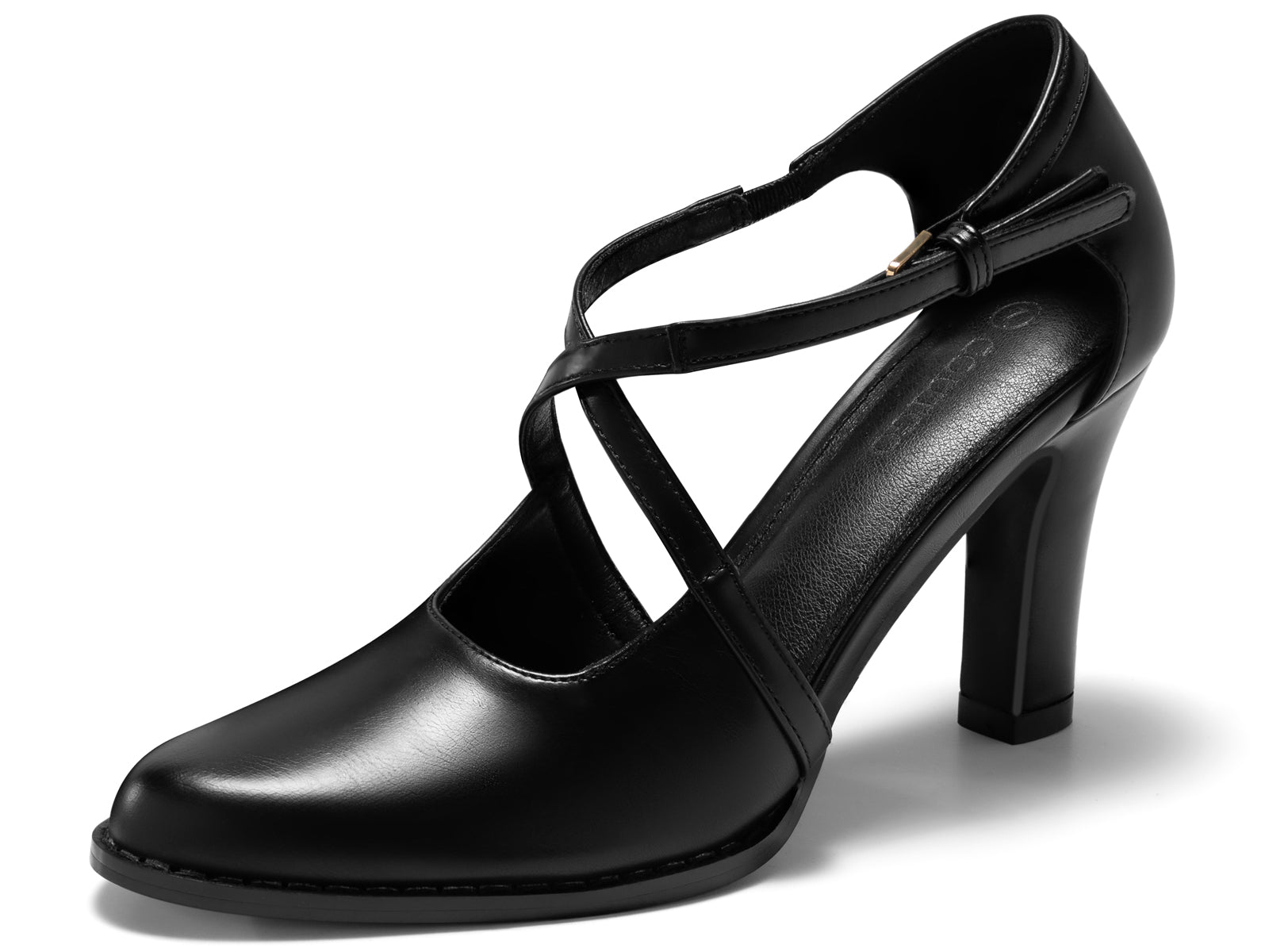 Coutgo Womens Black Chunky High Heels