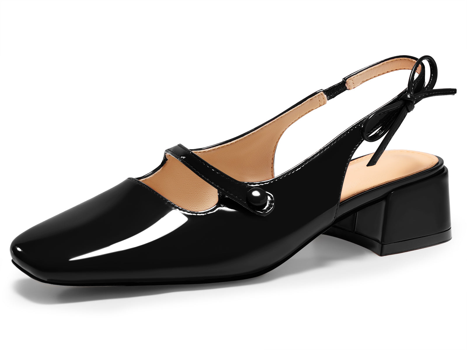 Coutgo Womens Black Mary Jane Shoes