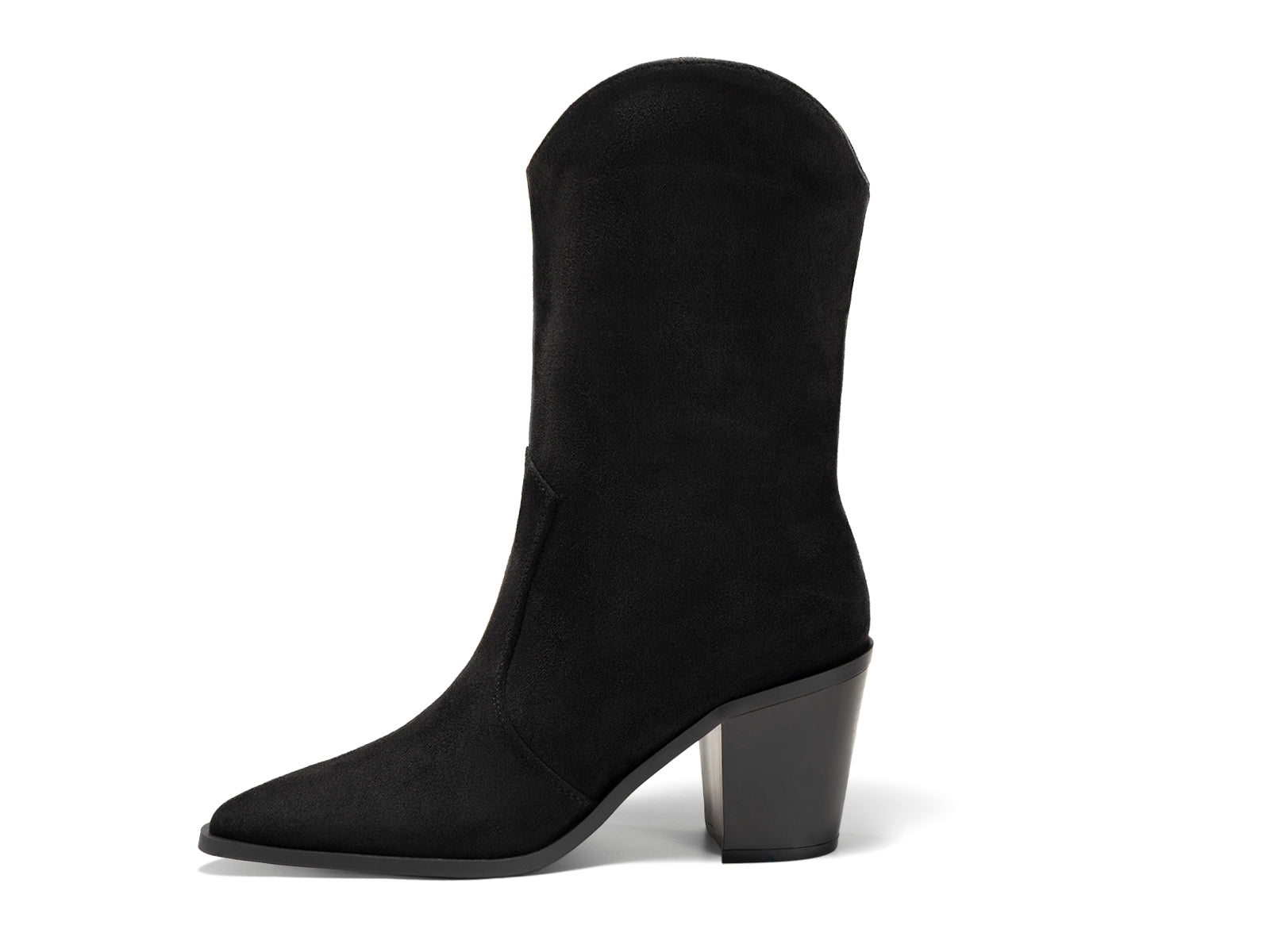 Coutgo Womens Black Mid Calf Boots