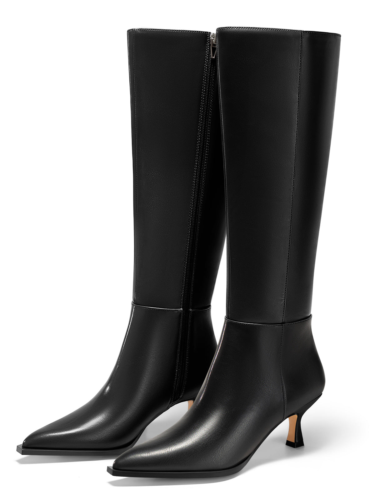 Coutgo Womens Black Knee High Boots