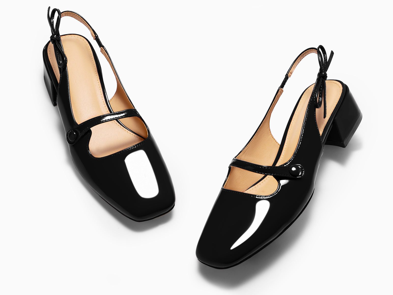 Coutgo Womens Black Mary Jane Shoes