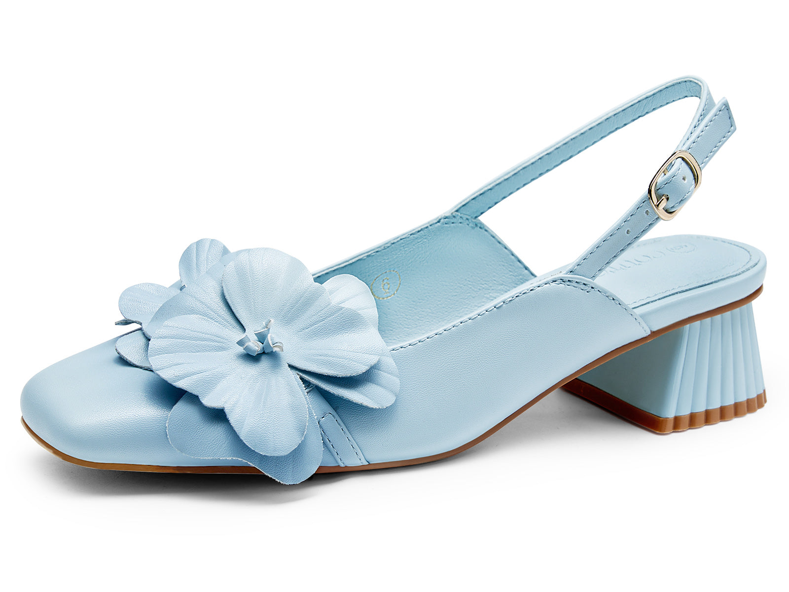 Coutgo Womens Blue Chunky Heels