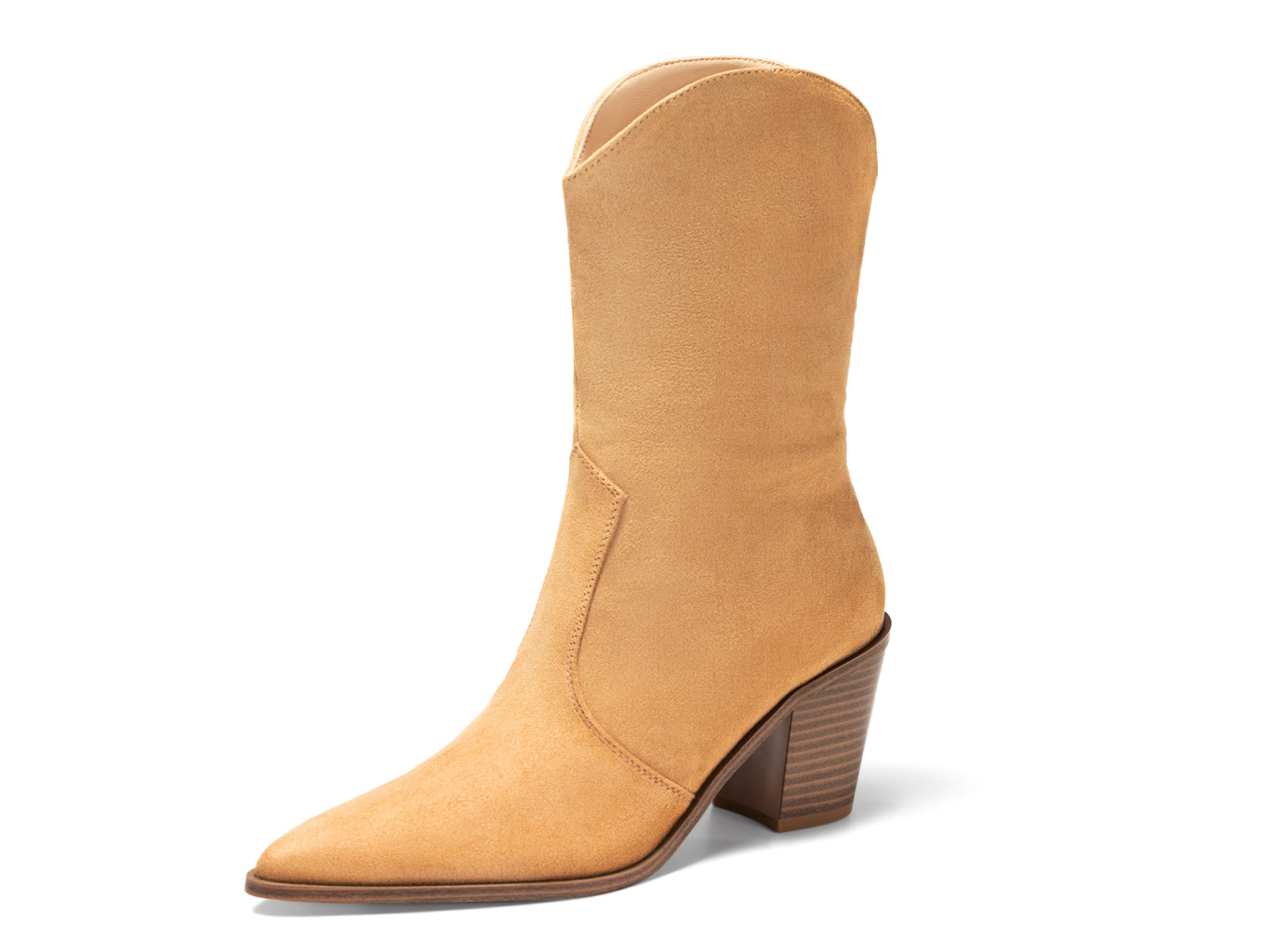 Coutgo Womens Brown Mid Calf Boots