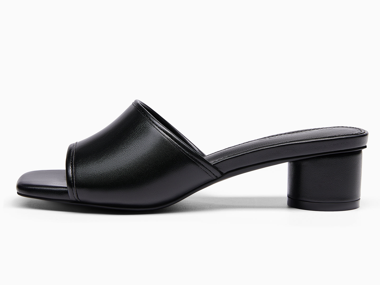 Coutgo Womens PU Black Chunky Heels Sandals