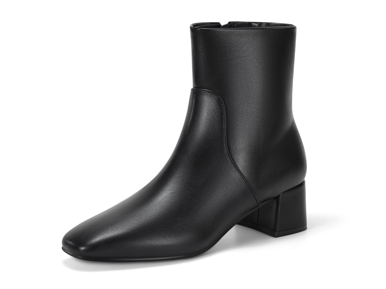 Coutgo Womens Black PU Chunky Ankle Booties