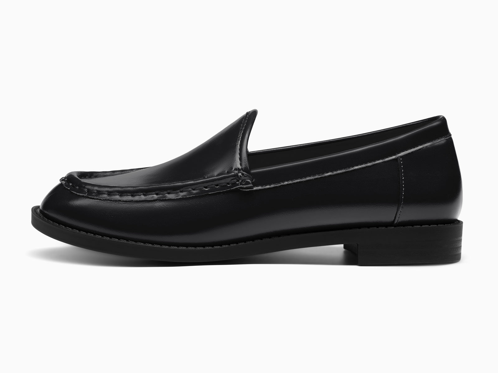 Coutgo Women Black Slip On Loafers