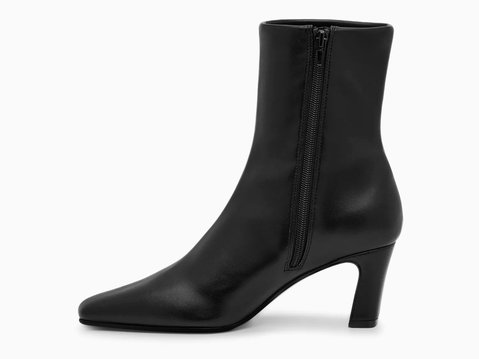 Coutgo PU Black Square Toe Ankle Boots