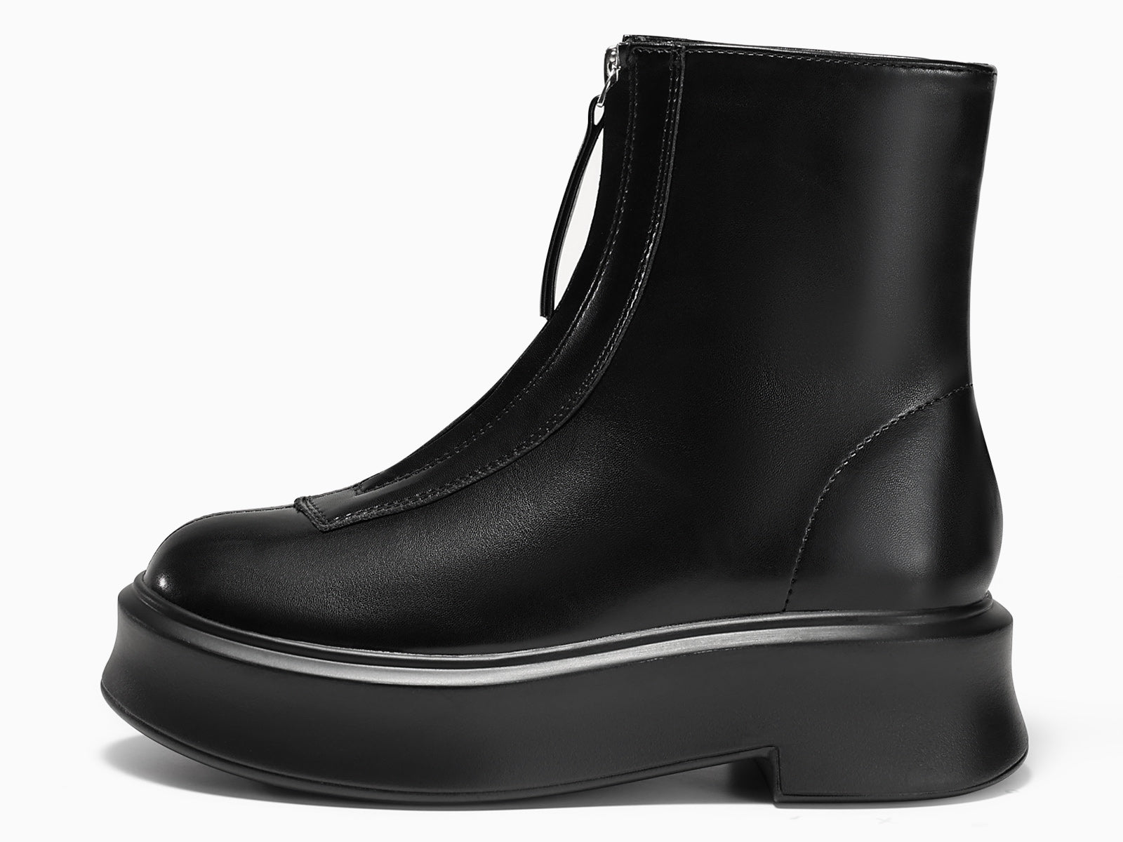 Coutgo Womens Cool Black Platform Ankle Boots